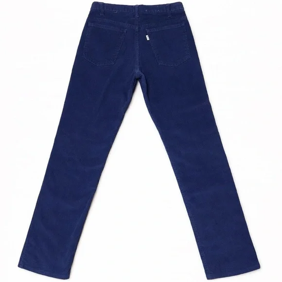 Vintage Levi’s 519 Navy Corduroy Pants White Tab USA 1986 Straight Leg W31 - Picture 2 of 8